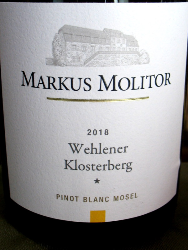 Molitor Haus Klosterberg Pinot Blanc* 2018 - Click Image to Close