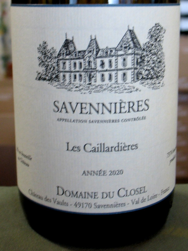 Closel Savennieres 'Les Caillardieres' 2020 - Click Image to Close
